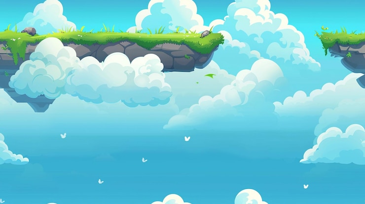 Photo une île verte avec des nuages et un oiseau dessus
