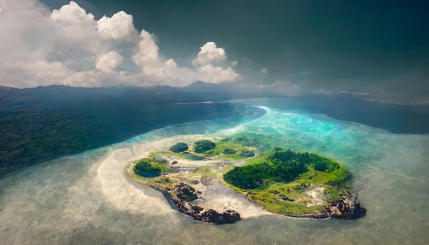 Îles dans l'océan. Îles fantastiques des Philippines dans la photographie aérienne de l'océan.