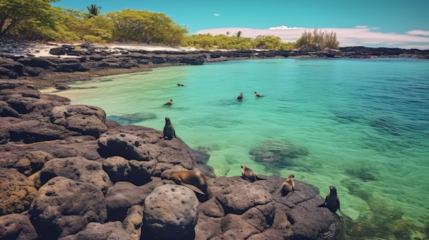 Îles Galapagos Équateur faune volcanique diversifiée Créé avec la technologie d'IA générative