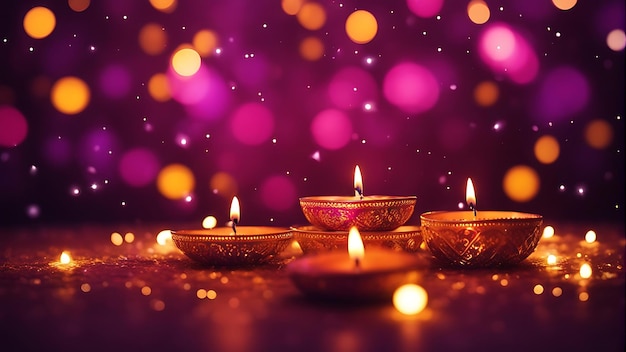 Illuminant Navratri et Diwali avec des Diya florales vibrantes et des lumières pour une célébration festive