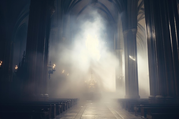 L'illumination mystique dans la cathédrale gothique
