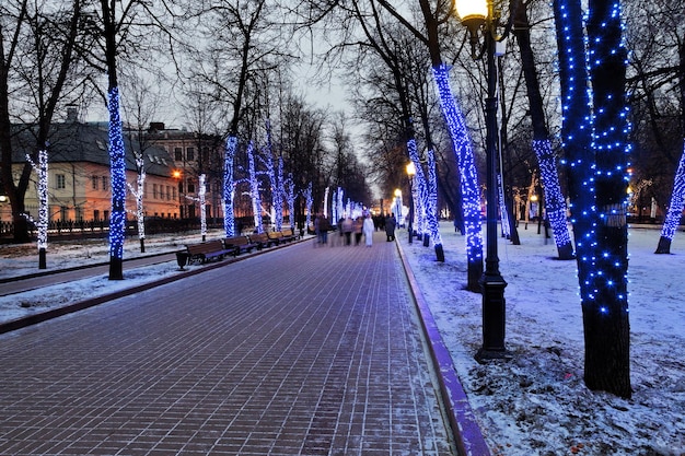 Illumination nocturne du boulevard de Moscou