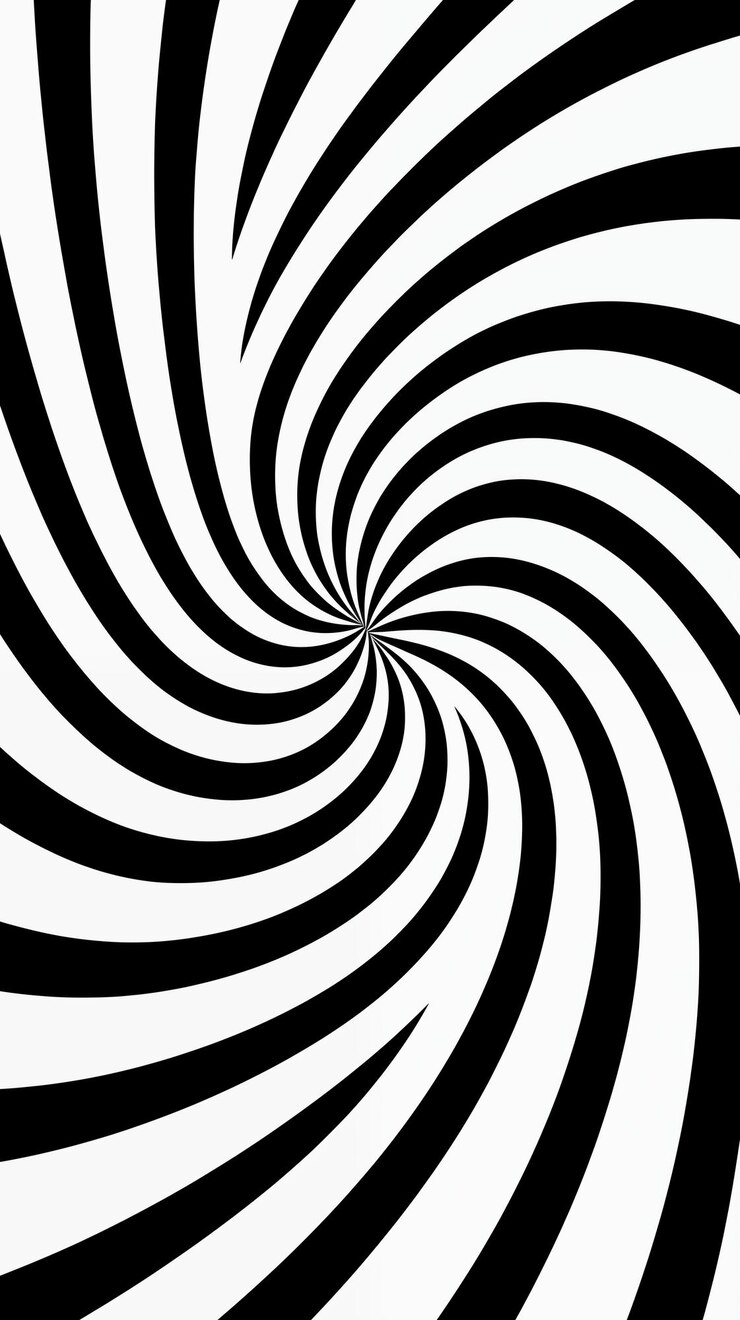 Photo illusion optique en spirale en noir et blanc abstraction de la texture de l'image modèle de fond papier peint