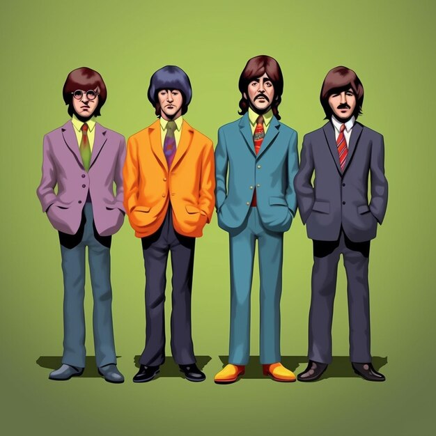 Photo illusion la photo d'abbey road album photo quatre groupes de chanteurs des beatles