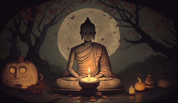 Illustation pour les images de bouddha happy vesak day Generative Ai