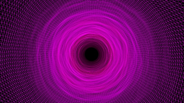 Illustration en 3 dimensions de l&#39;affichage futur, tunnel violet.