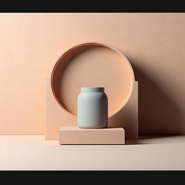 Illustration 3D 3D rendu publicitaire forme d'exposition cosmétique luxueux minimaliste minimaliste