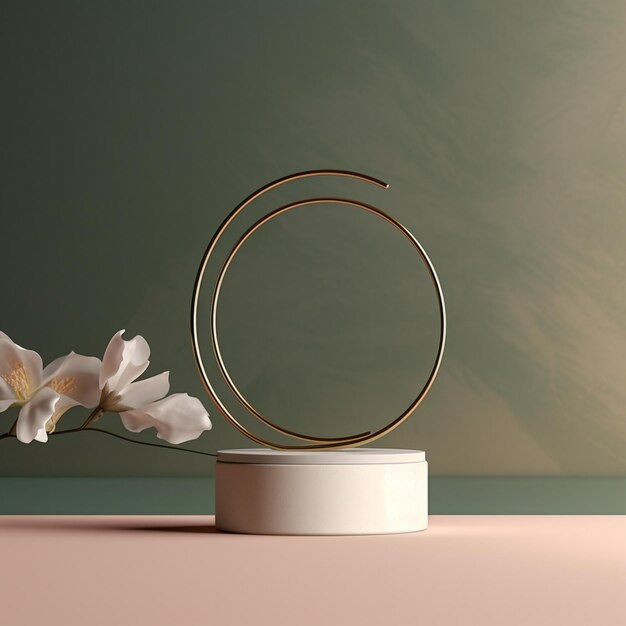 Illustration 3D 3D rendu publicitaire forme d'exposition cosmétique luxueux minimaliste minimaliste