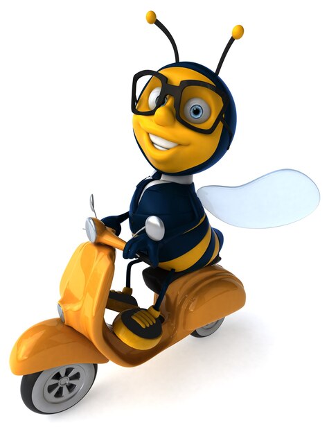 Illustration 3D d'une abeille d'affaires