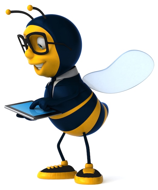 Illustration 3D d'une abeille d'affaires