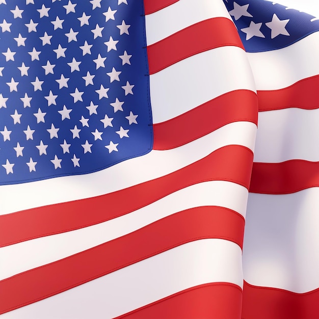 Illustration 3D agitant le drapeau des États-Unis