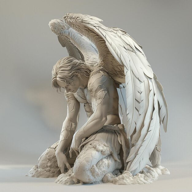 Illustration en 3D des ailes d'ange