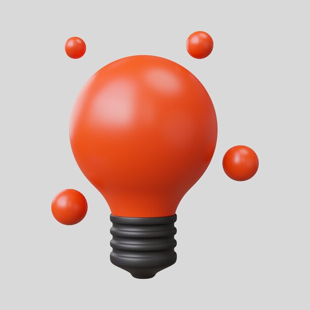 Illustration 3D de l'ampoule lumineuse