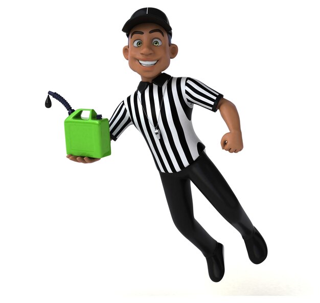 Illustration 3D amusante d'un arbitre américain