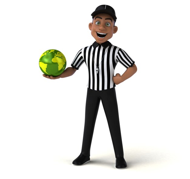 Illustration 3D amusante d'un arbitre américain