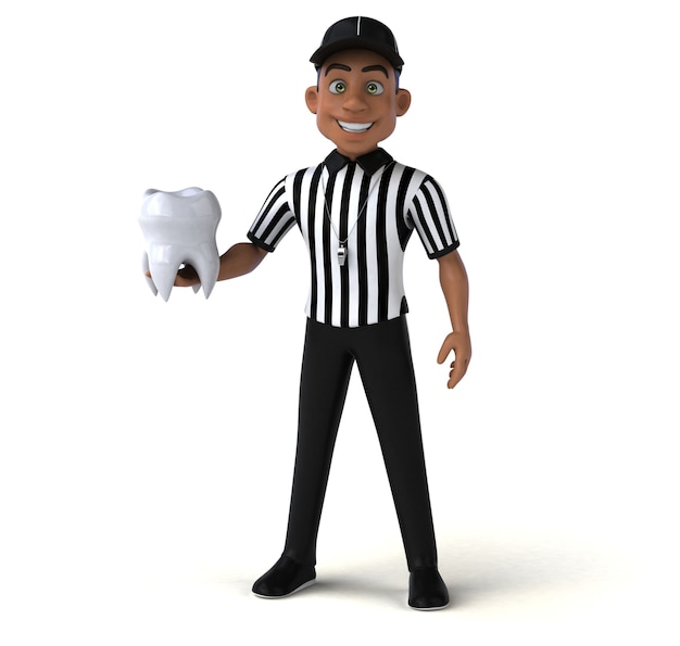 Illustration 3D amusante d'un arbitre américain