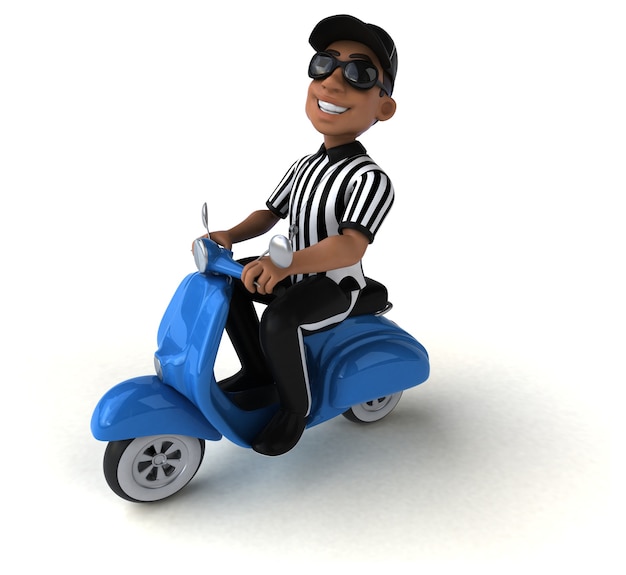 Illustration 3D amusante d'un arbitre américain