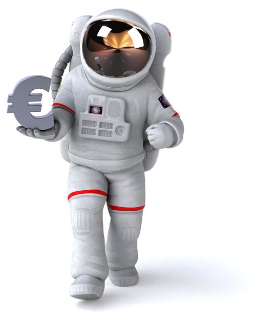 Illustration 3D amusante de l'astronaute