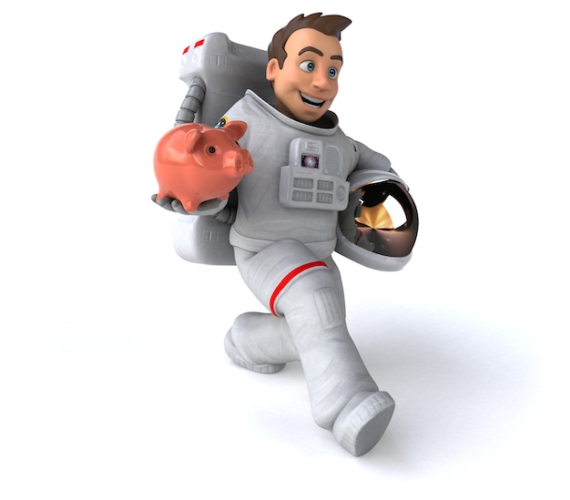 Illustration 3D amusante de l'astronaute