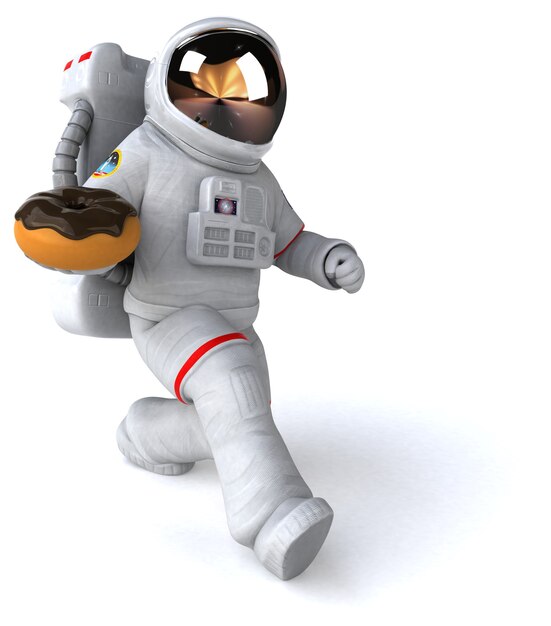 Illustration 3D amusante de l'astronaute