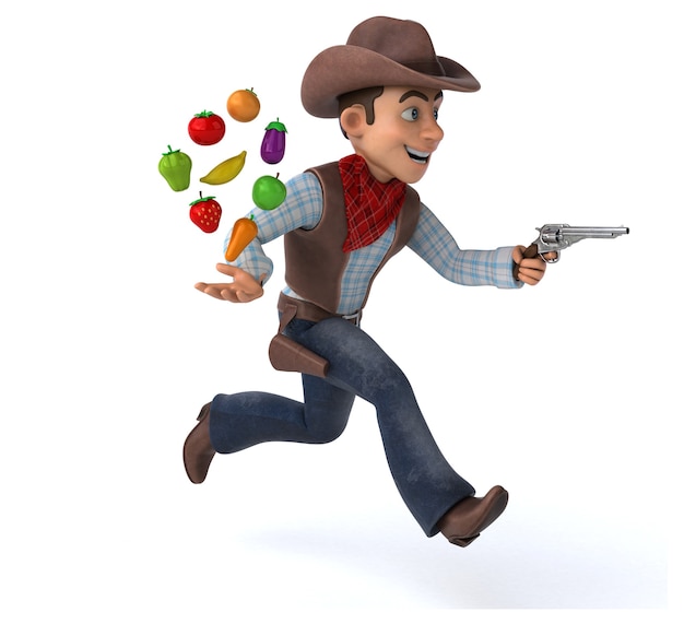 Illustration 3D amusante de Cowboy