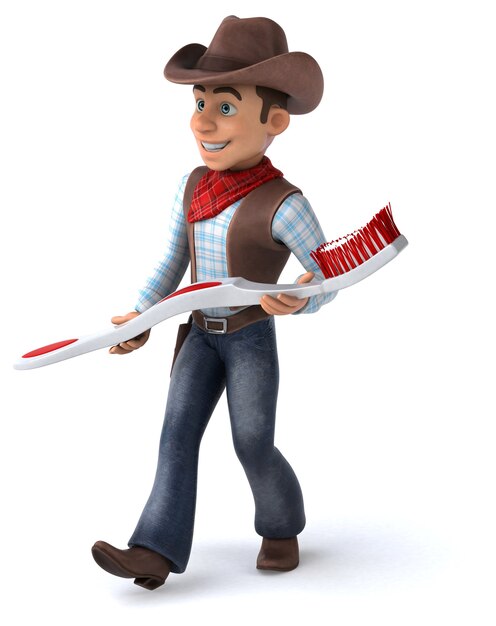 Illustration 3D amusante de Cowboy