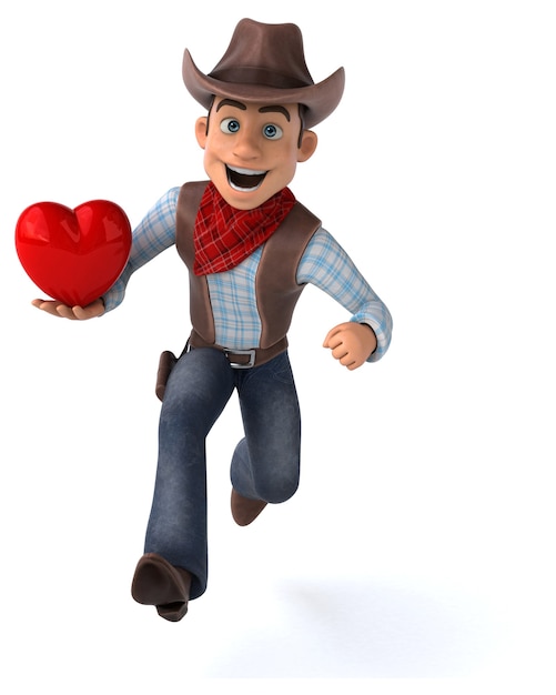 Illustration 3D amusante de Cowboy