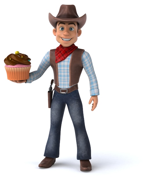 Illustration 3D amusante de Cowboy