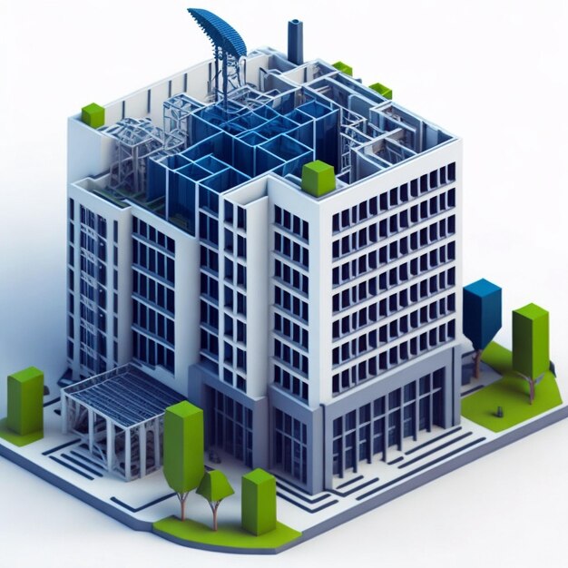 Illustration 3D de l'architecture du bâtiment