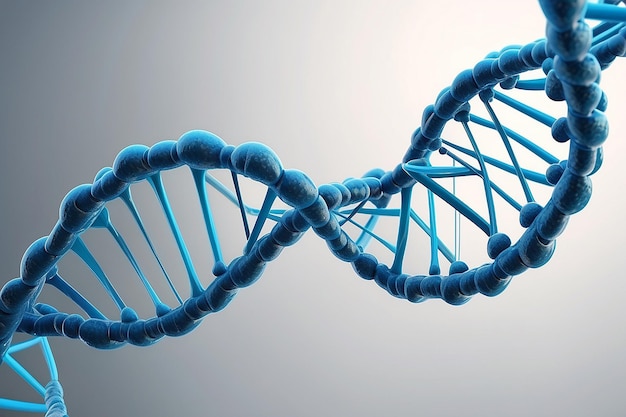 Illustration 3D de l'arrière-plan isolé de la structure bleue de l'ADN