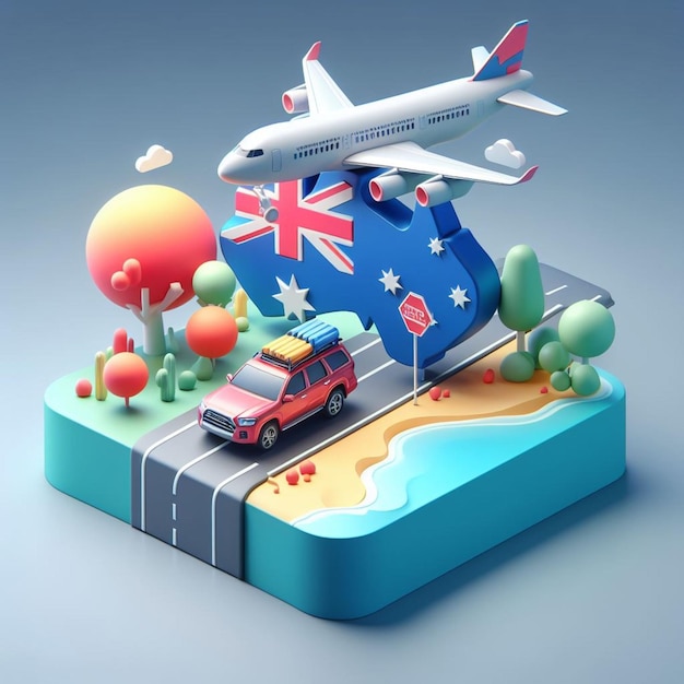 Illustration 3D de l'Australie