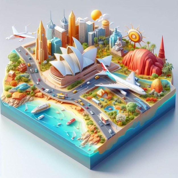 Illustration 3D de l'Australie