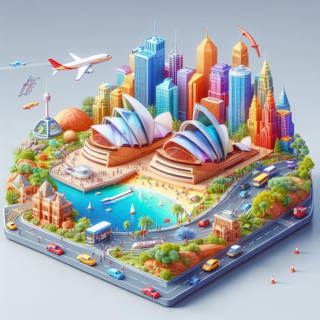 Illustration 3D de l'Australie