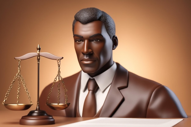 Photo illustration 3d d'un avocat isolé sur fond de papier coloré fond marron