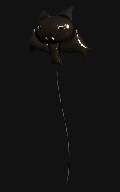 Illustration 3d Ballon une chauve-souris sombre. Concept de vacances avec Happy Halloween