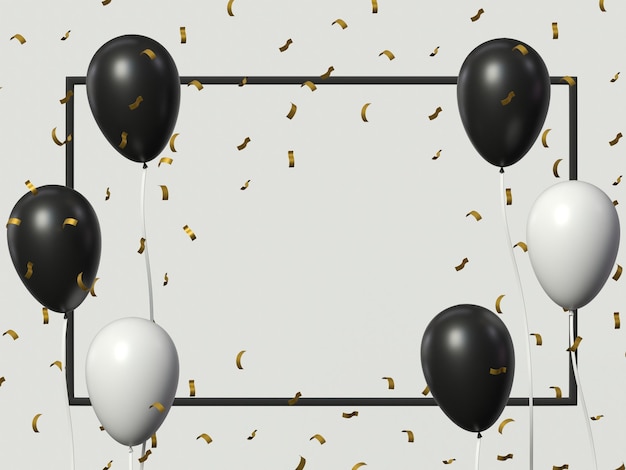 Illustration 3D. Ballons avec un espace pour un texte.
