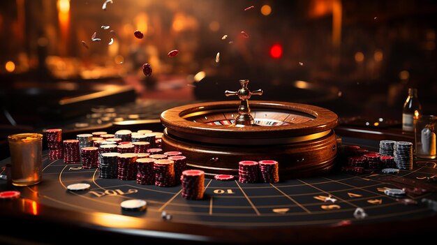 Illustration 3D de la bannière de fond des jeux de casino