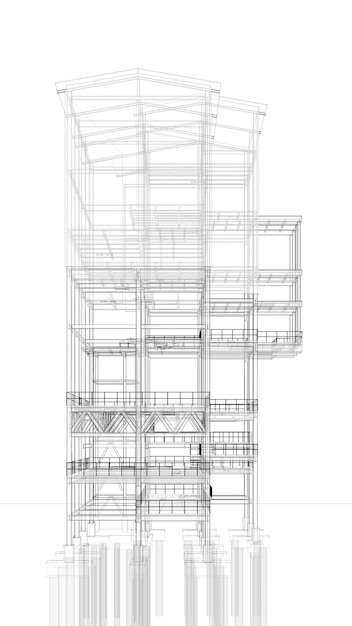 Illustration 3D d'un bâtiment industriel