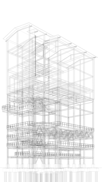 Illustration 3D d'un bâtiment industriel