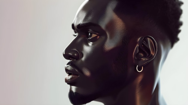 Illustration en 3D d'un beau modèle masculin noir