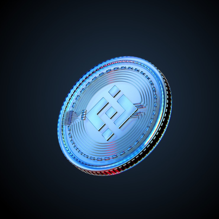 Photo illustration 3d de binance de crypto-monnaie numérique