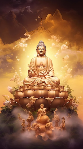 Illustration 3D de bouddha