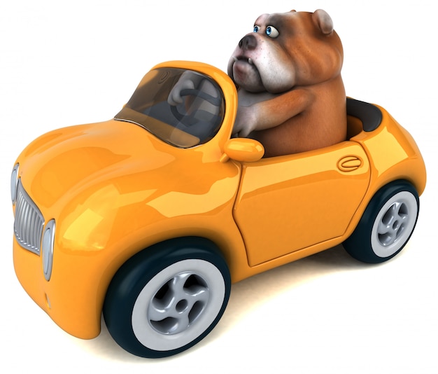 Illustration 3D de bouledogue amusant