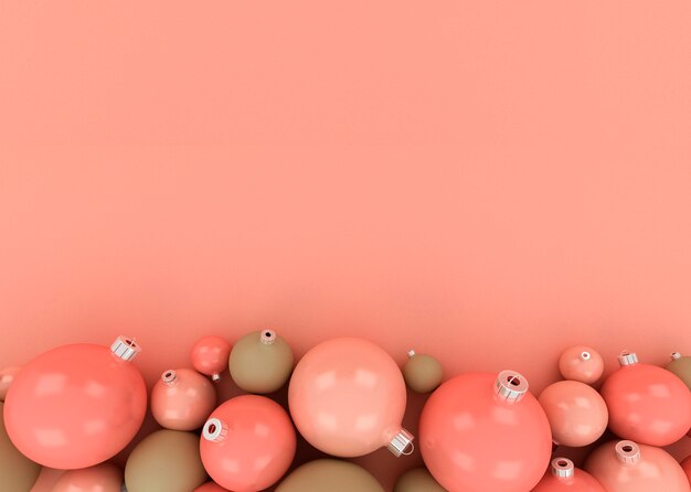 Illustration 3D de boules de Noël