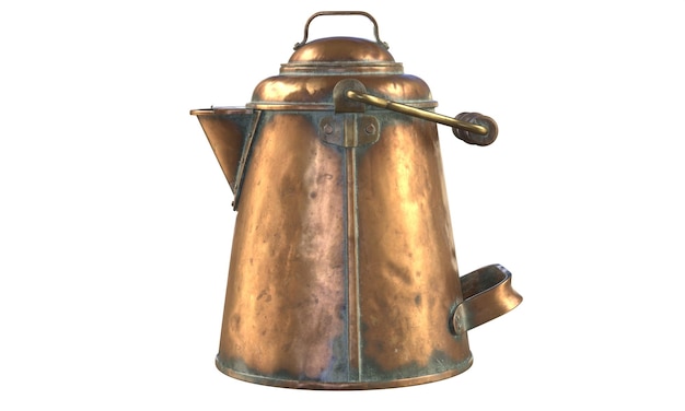 Illustration 3D d'une cafetière Vintage isolée sur fond blanc