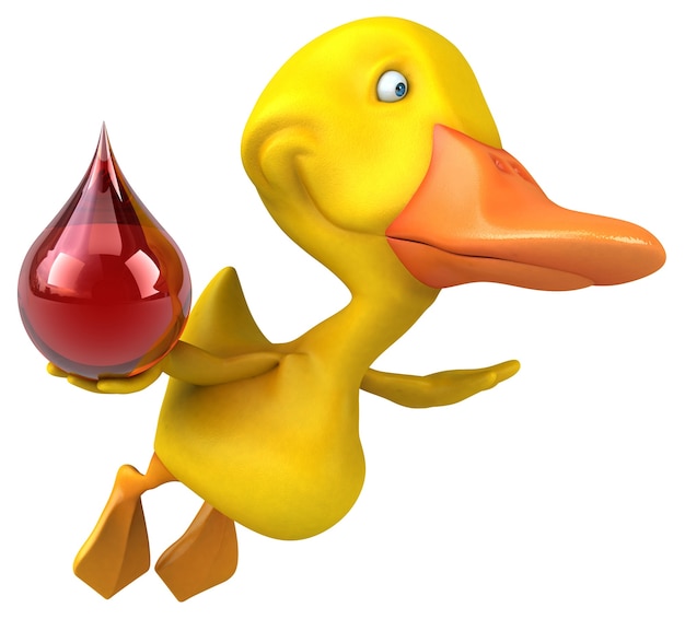 Illustration 3D de canard amusant