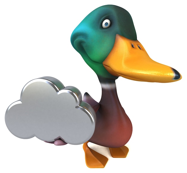 Illustration 3D de canard amusant