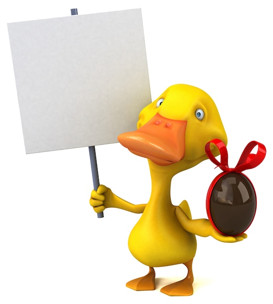 Illustration 3D de canard amusant