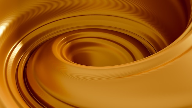 Illustration 3d de caramel splash spirale