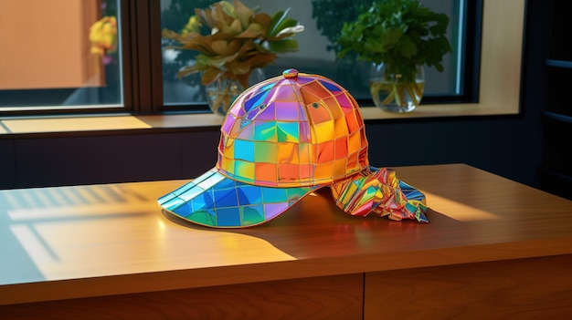 Illustration 3D d'une casquette colorée IA générative IA générée